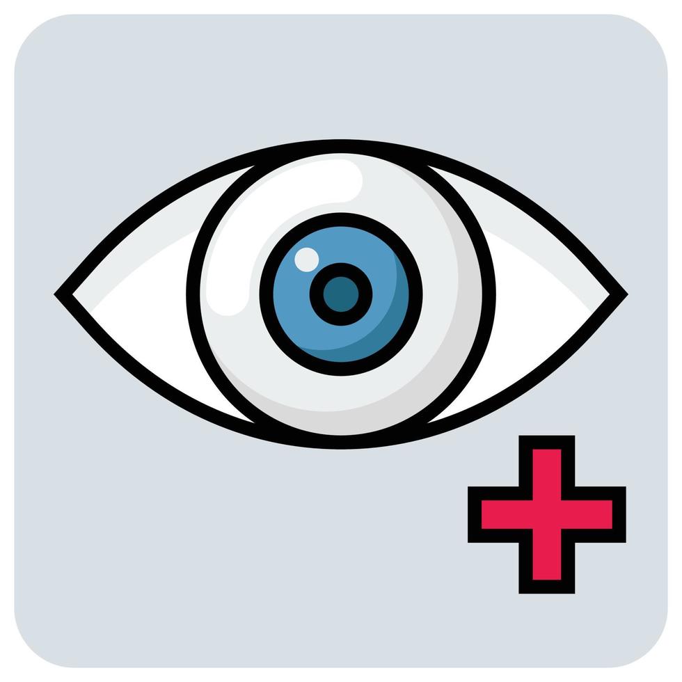 Filled color outline icon for Eye test. vector