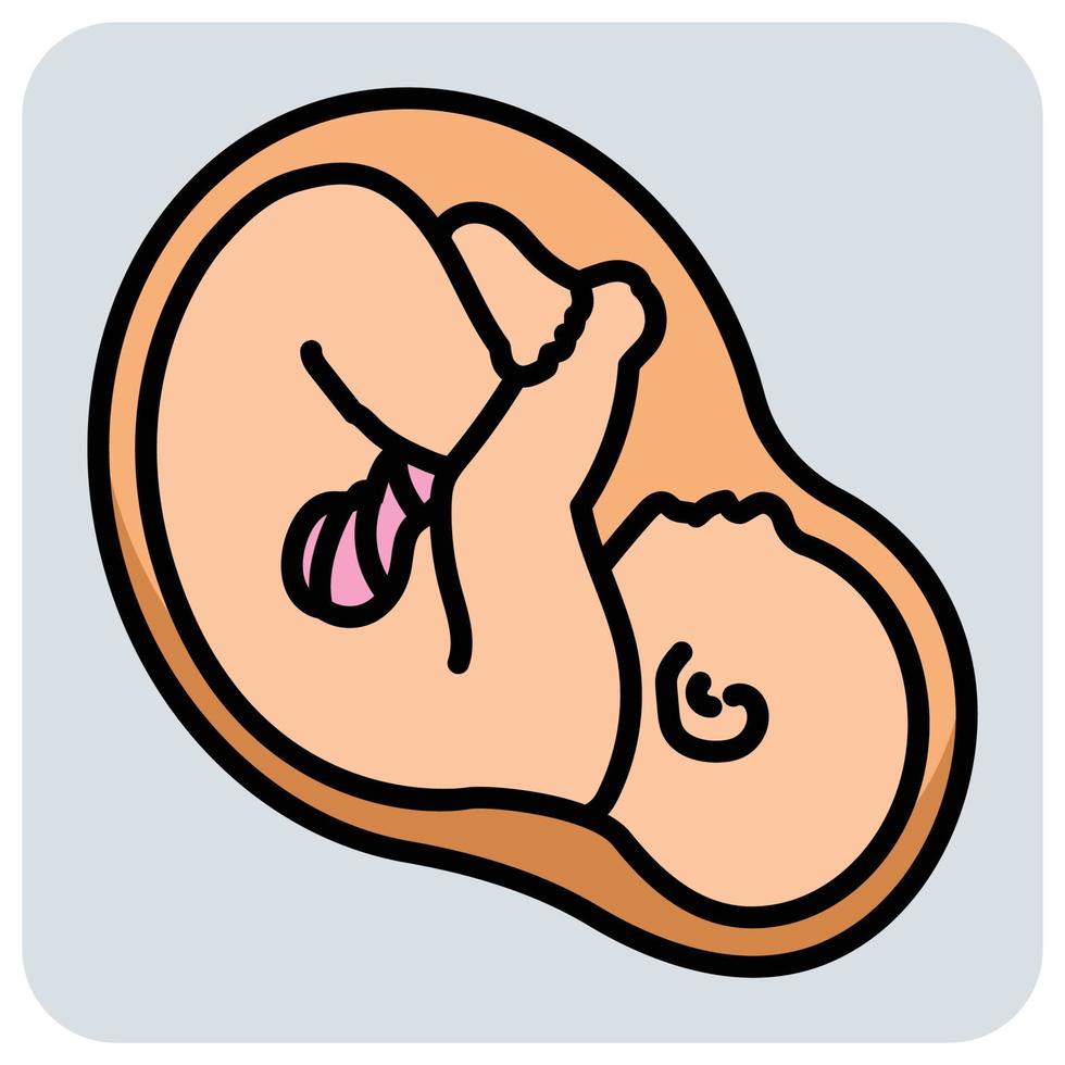 Filled color outline icon for Pregnancy. vector