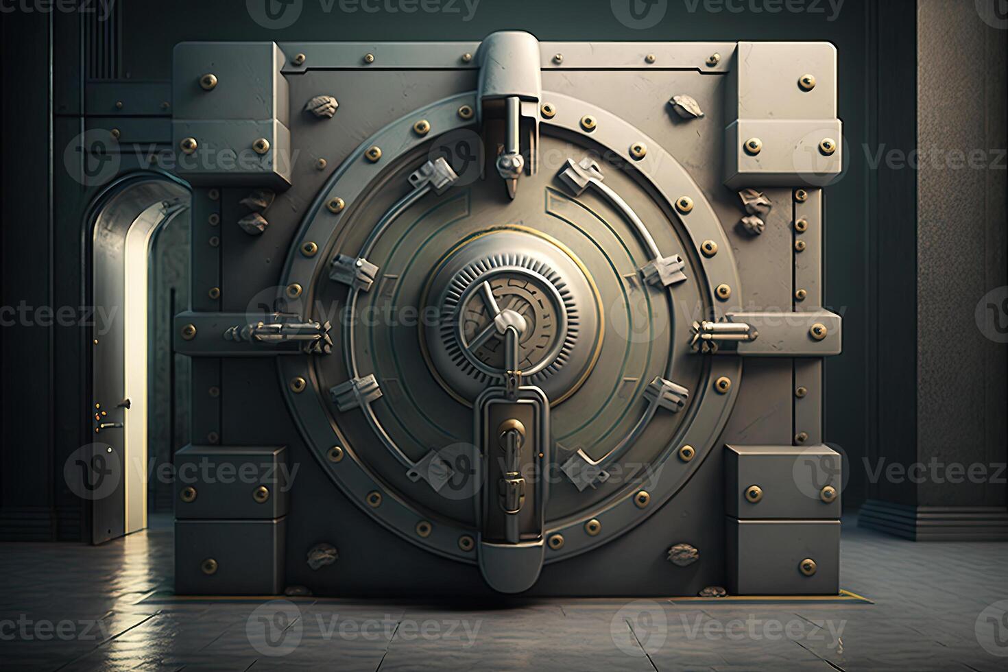 Bank safe door. Bank vault for saving money and precious metals. photo