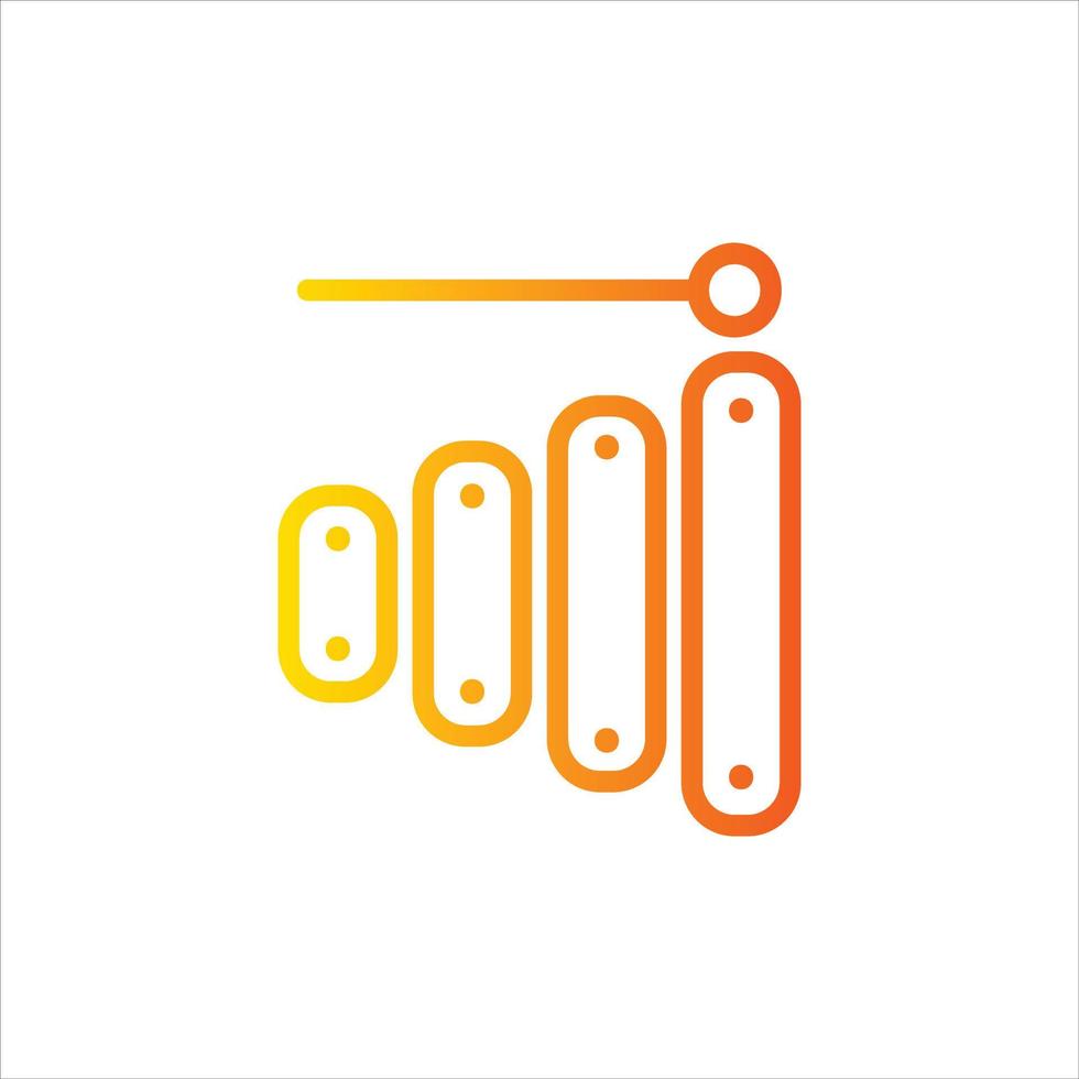 xylophone icon with isolated vektor and transparent background vector