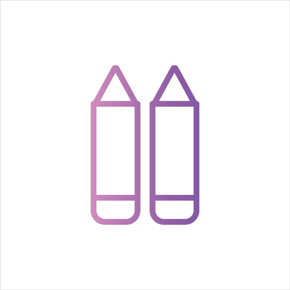 crayon icon with isolated vektor and transparent background vector