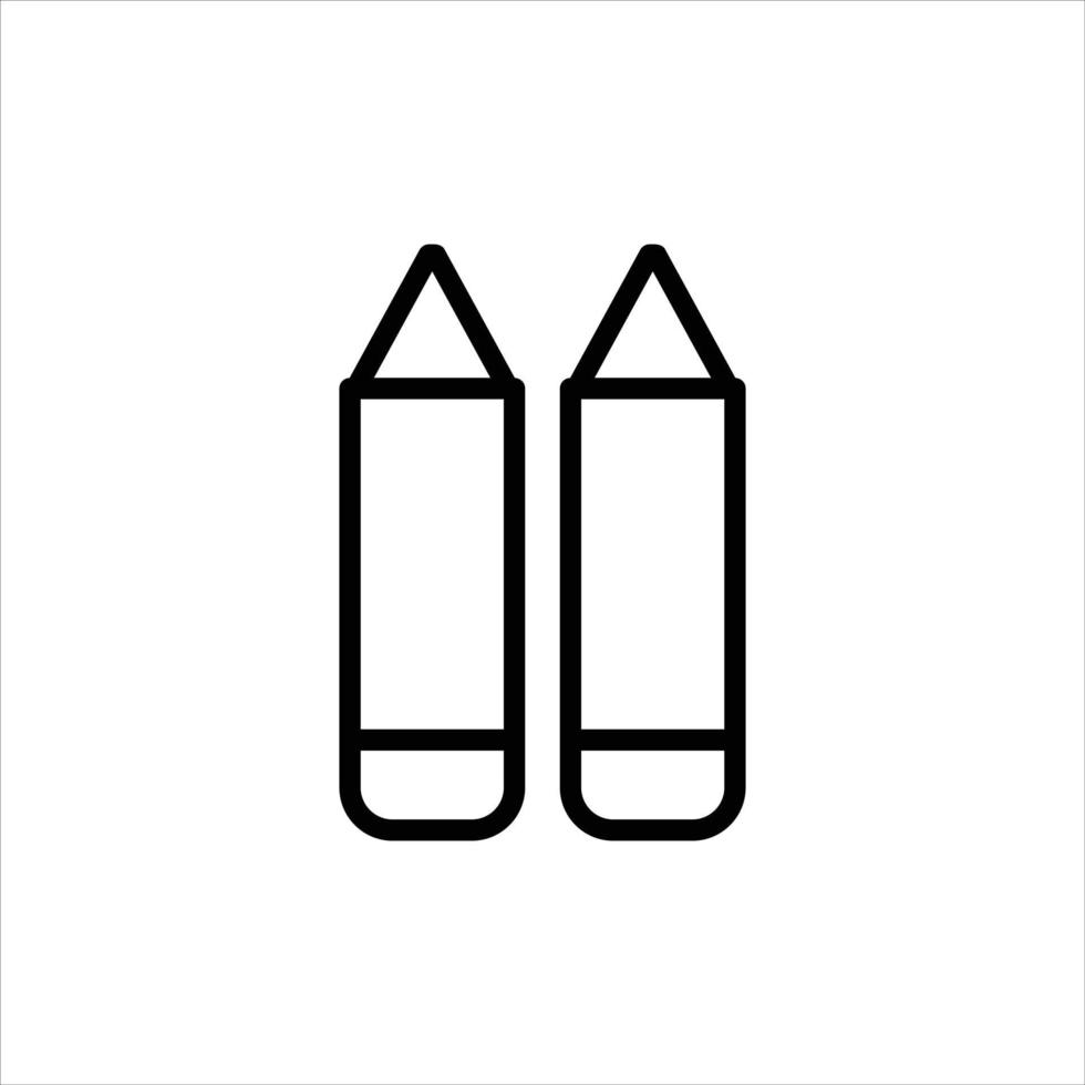 crayon icon with isolated vektor and transparent background vector