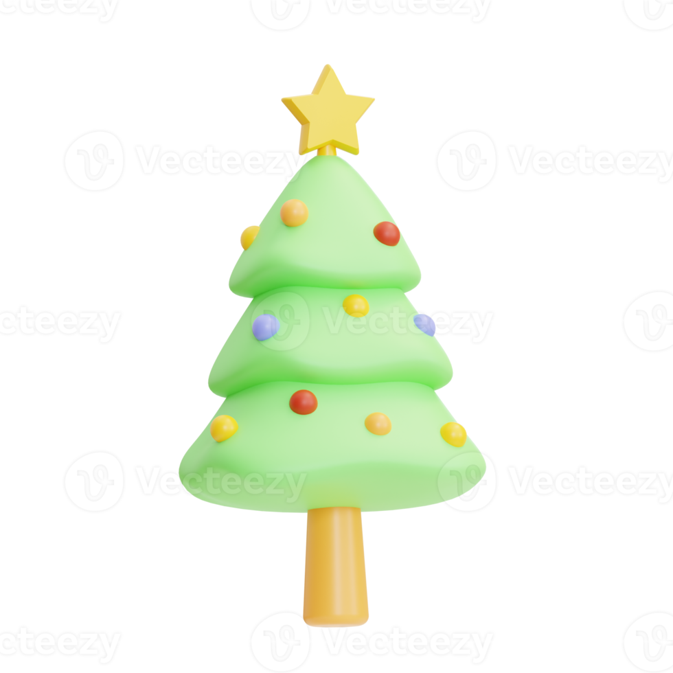 Christmas, Christmas Tree, 3D Rendering png