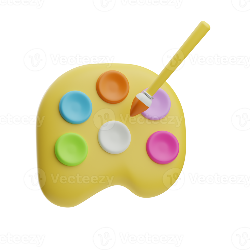 Fine Art, palette, 3D Icon Illustration png