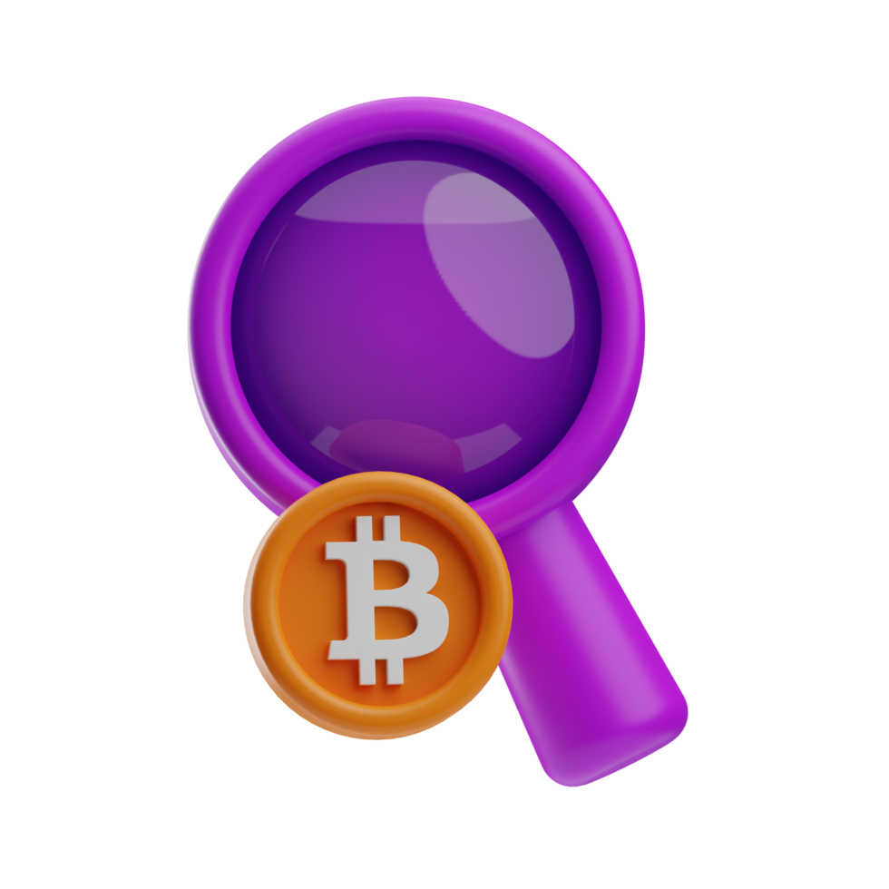 3D Illustration Bitcoin Cryptocurrency search png
