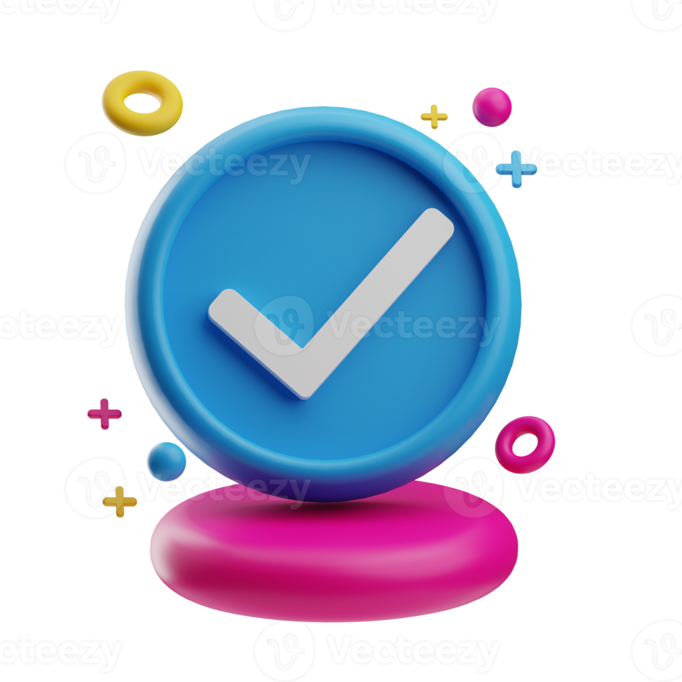 UI Icon, Success Message, 3D Rendering png