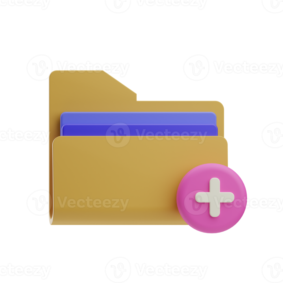 3D Illustration Website UI Kit add folder png