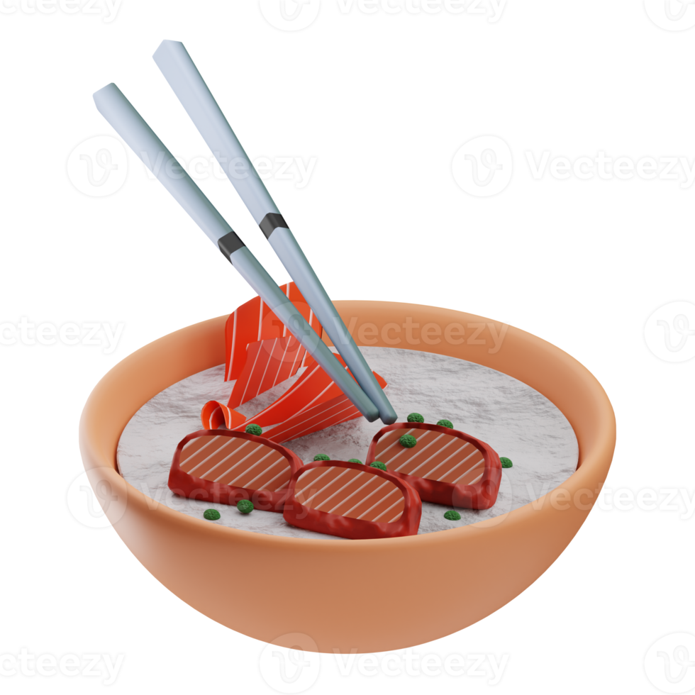 asiatisch Essen Katsudon 3d Illustration png