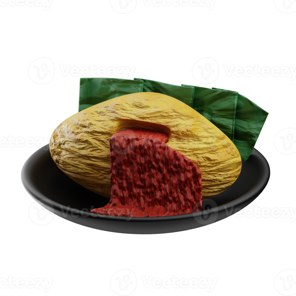Asian Food Omuraisu 3D Illustration png