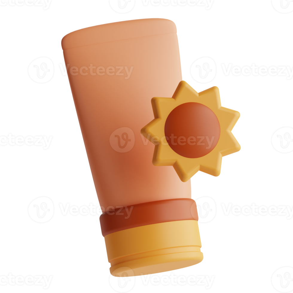 sunblock reizen uitrusting 3d illustratie png