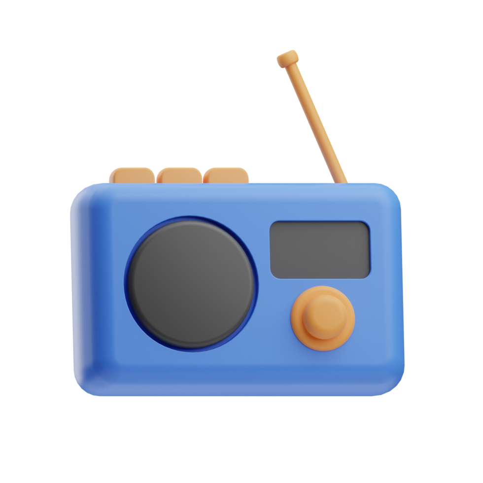 Gadget, old radio, 3D Icon Illustration png