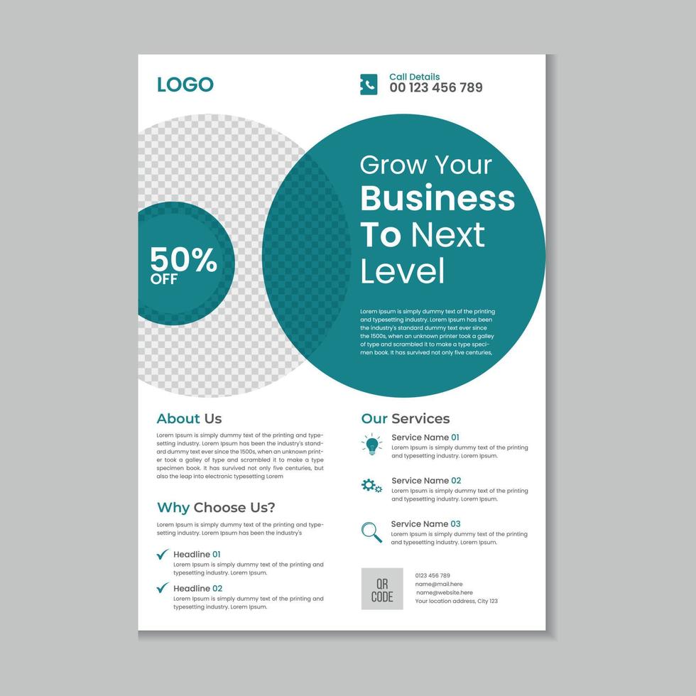 Corporate business flyer, Flyer cover design, Annual report, Corporate presentation, Agency marketing poster, Digital marketing flyer, Business brochure and editable print ready layout template design vector