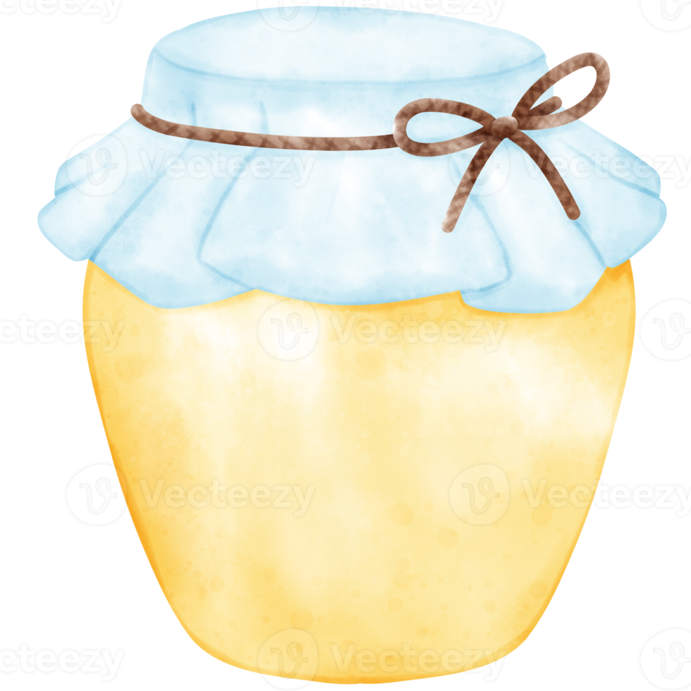 watercolor honey, honey, bee, honey bee, honey jar, honey illustration png