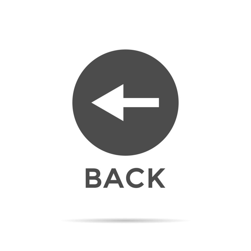 Back arrow icon vector in flat style