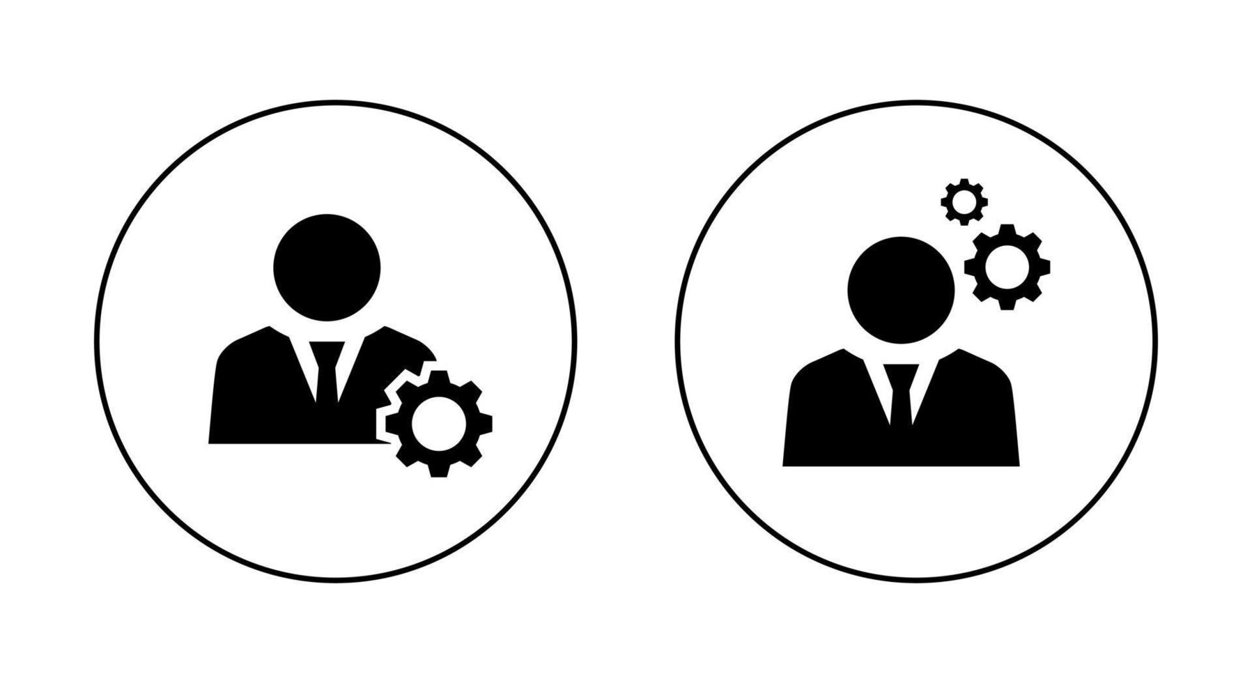 Management icon vector isolated on circle outline