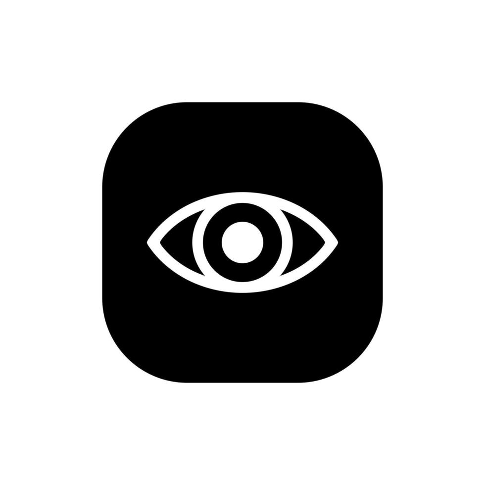Eye, view icon vector isolated on square background