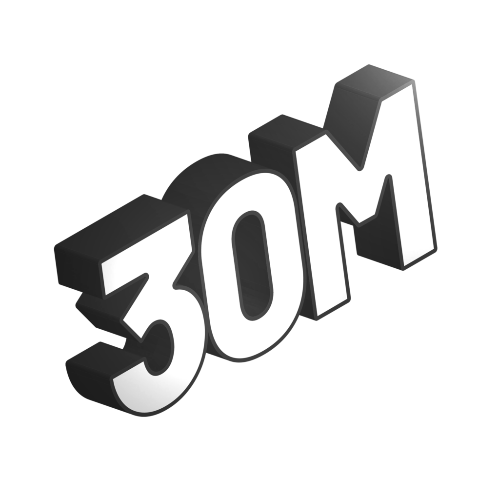 3d number lettering in transparent background png