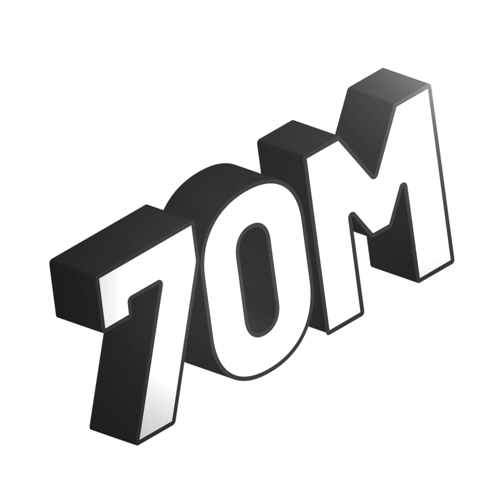 3d number lettering in transparent background png
