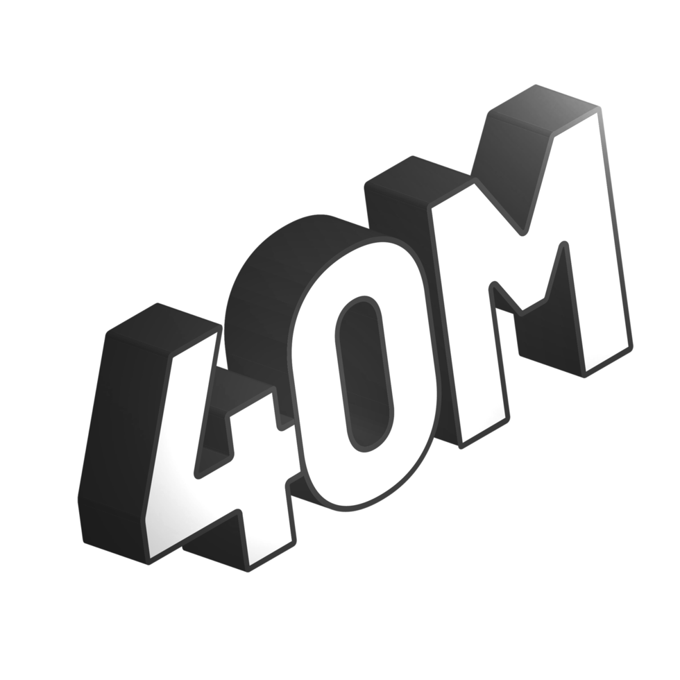 3d number lettering in transparent background png