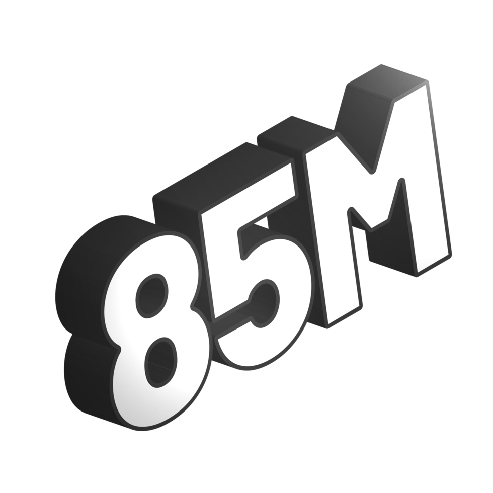 3d number lettering in transparent background png
