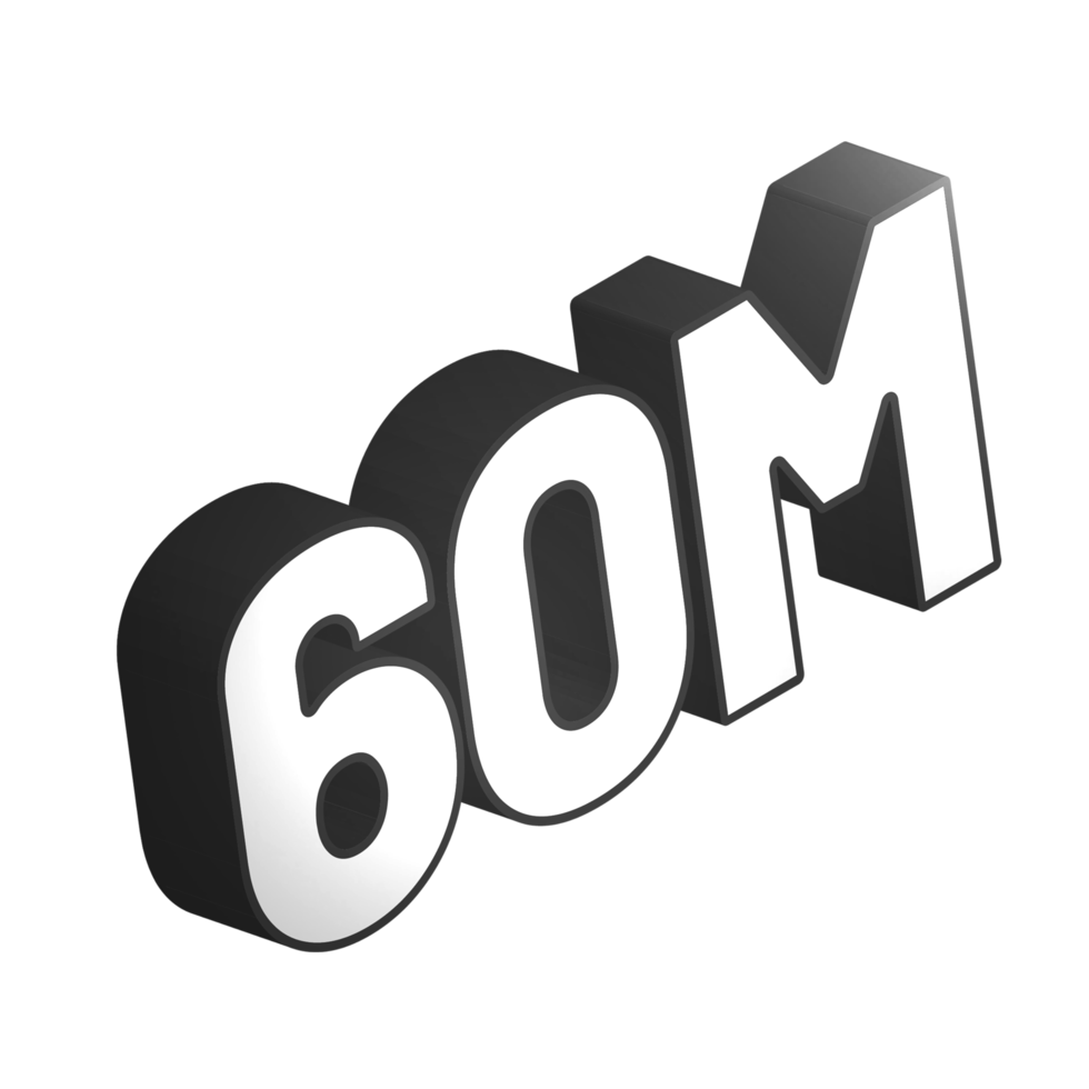 3d number lettering in transparent background png