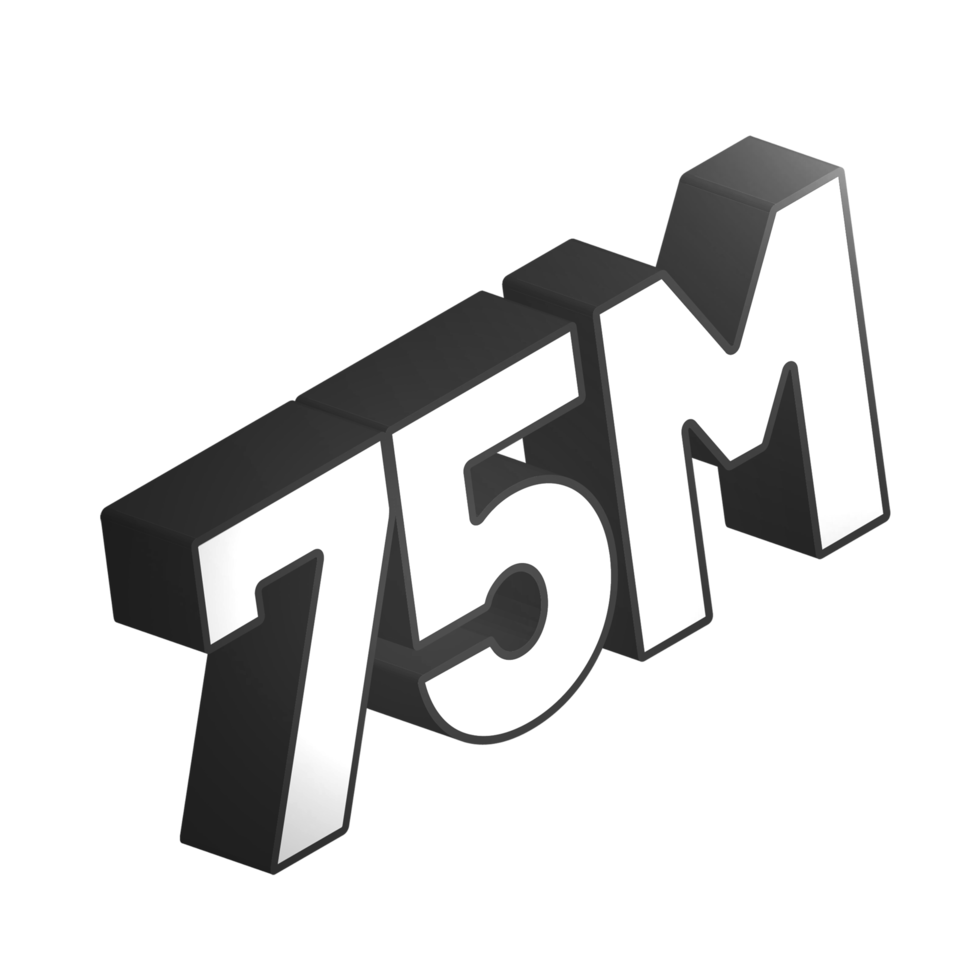 3d number lettering in transparent background png
