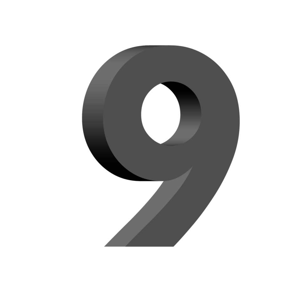 3d number lettering in transparent background png