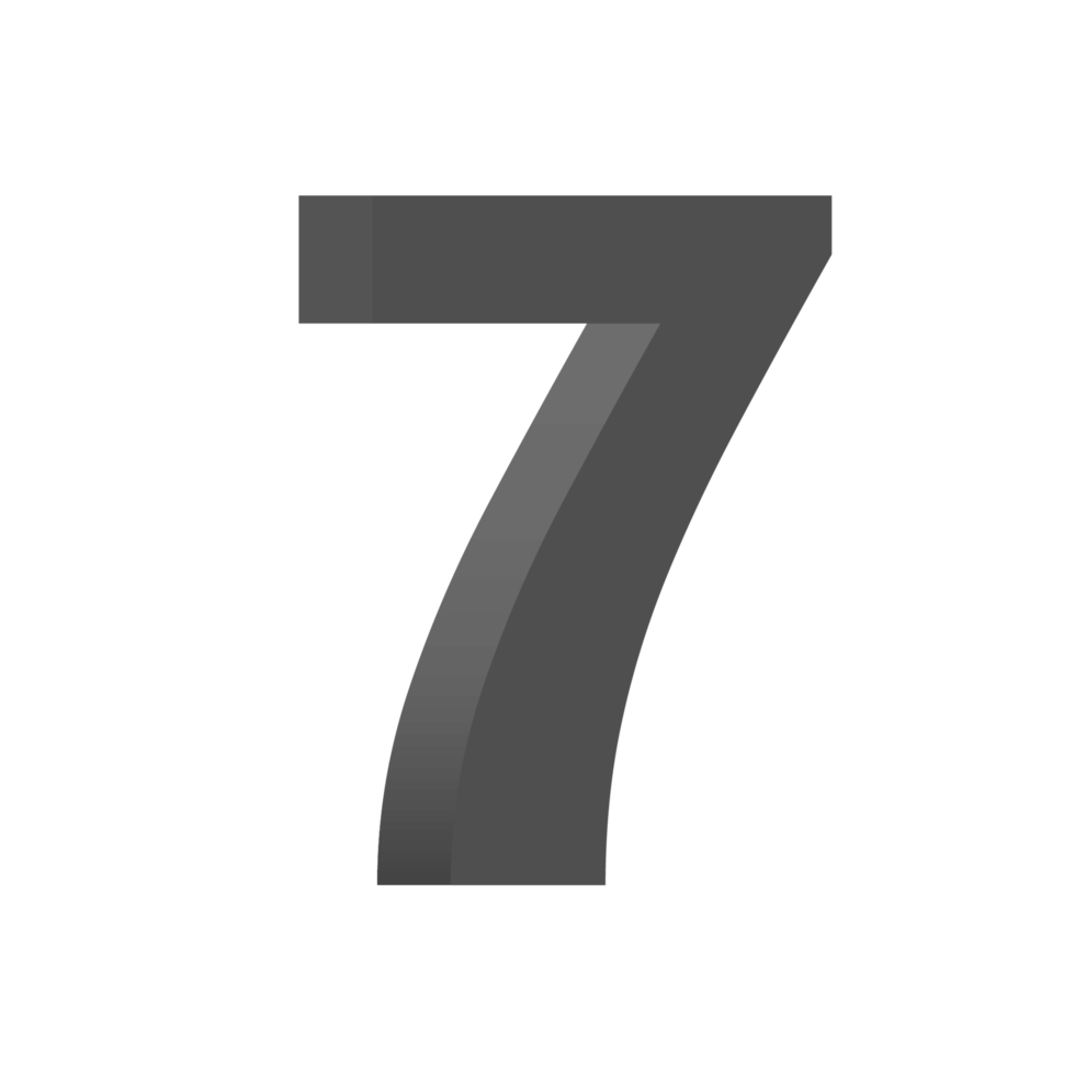 3d number lettering in transparent background png