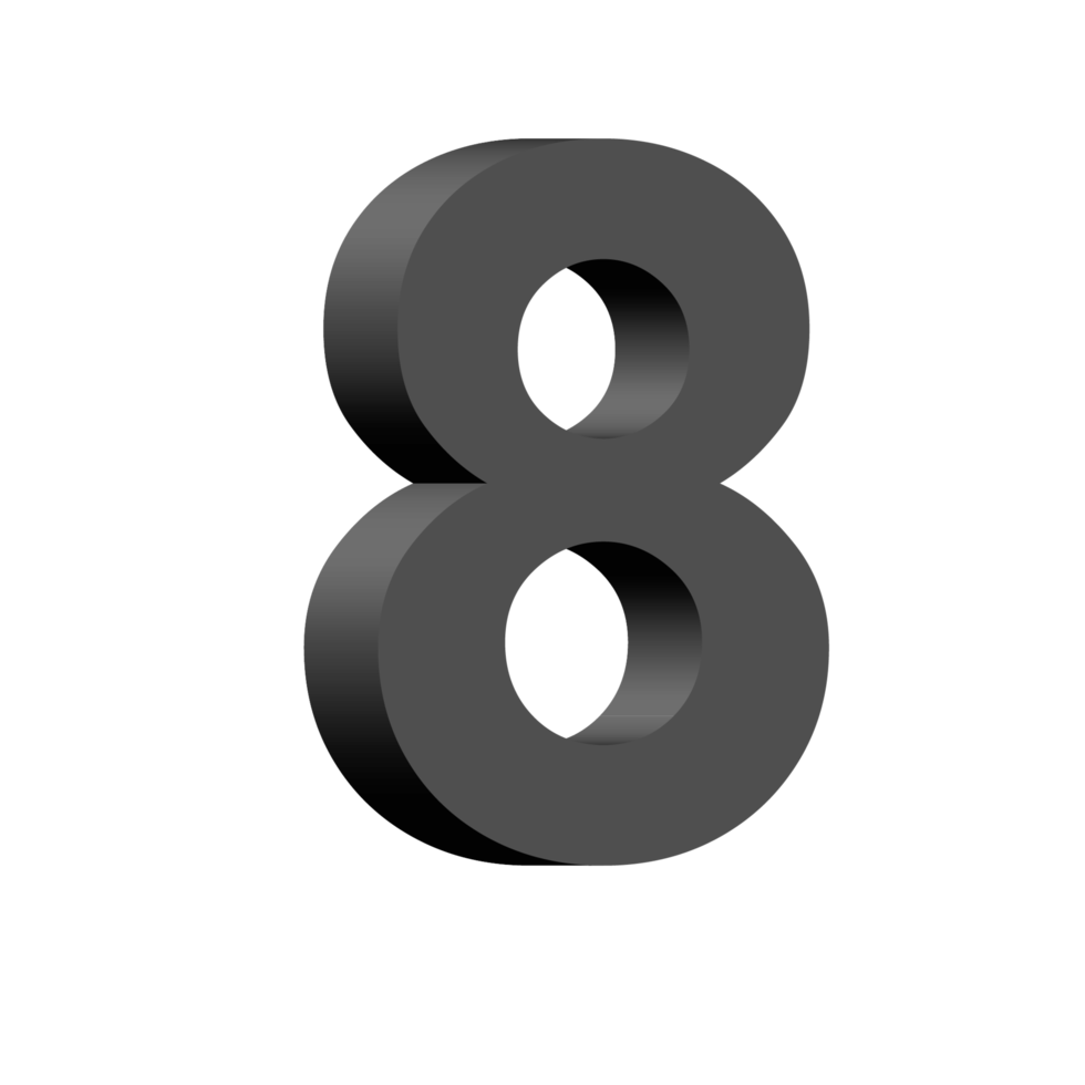 3d numero lettering nel trasparente sfondo png