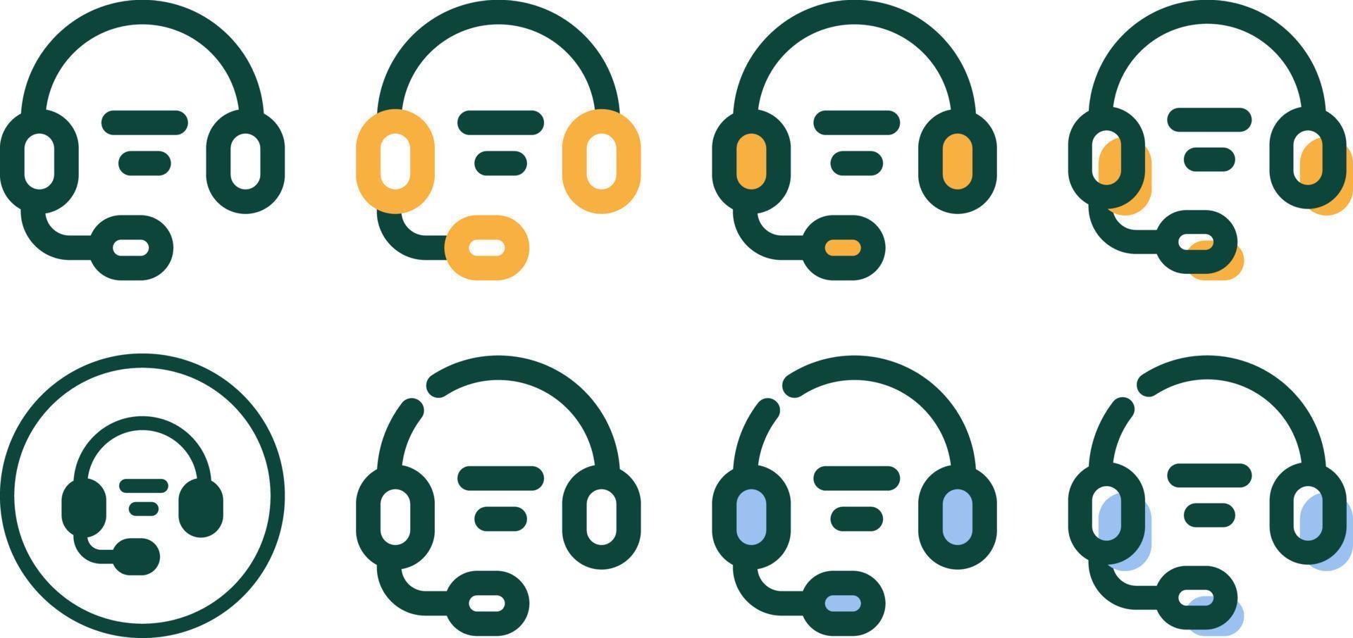 customer care service help and support center icon set vector