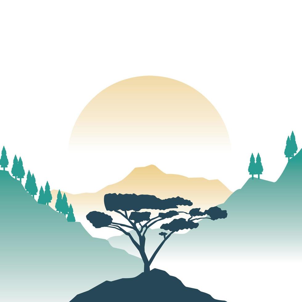 natural landscape illustration design vector