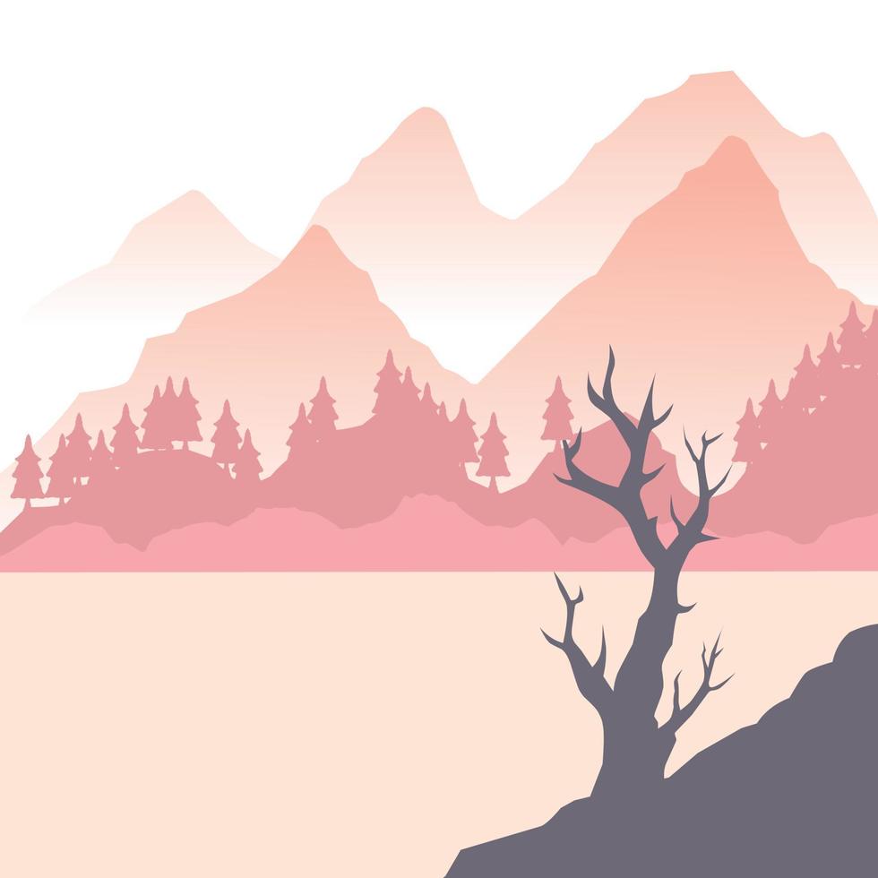 natural landscape illustration design vector