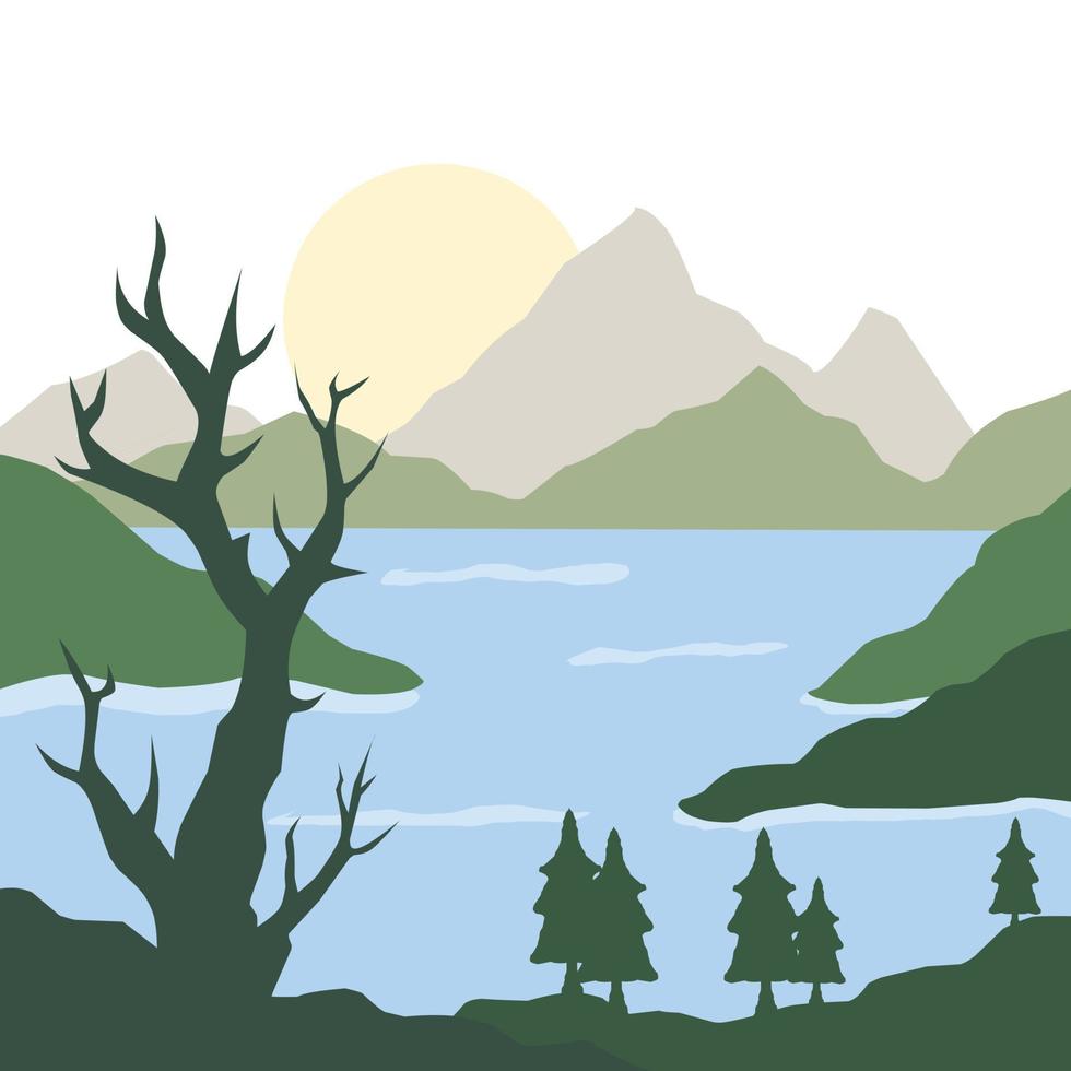 natural landscape illustration design vector