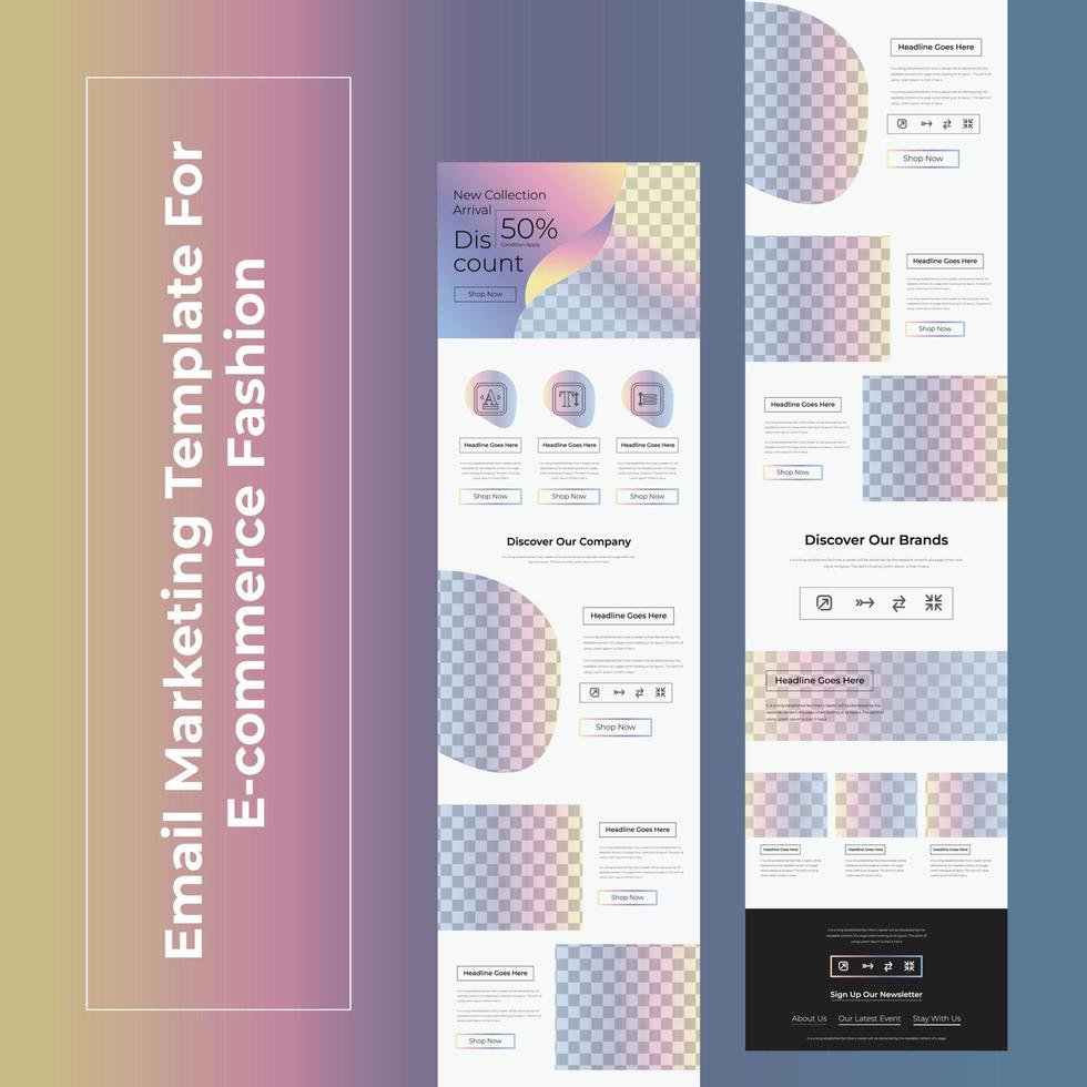 Multipurpose Fashion Ecommerce Email Marketing Newsletter Template Design vector