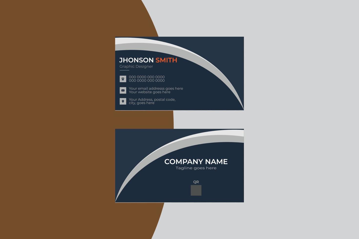 Modern business card template, simple clean vector design