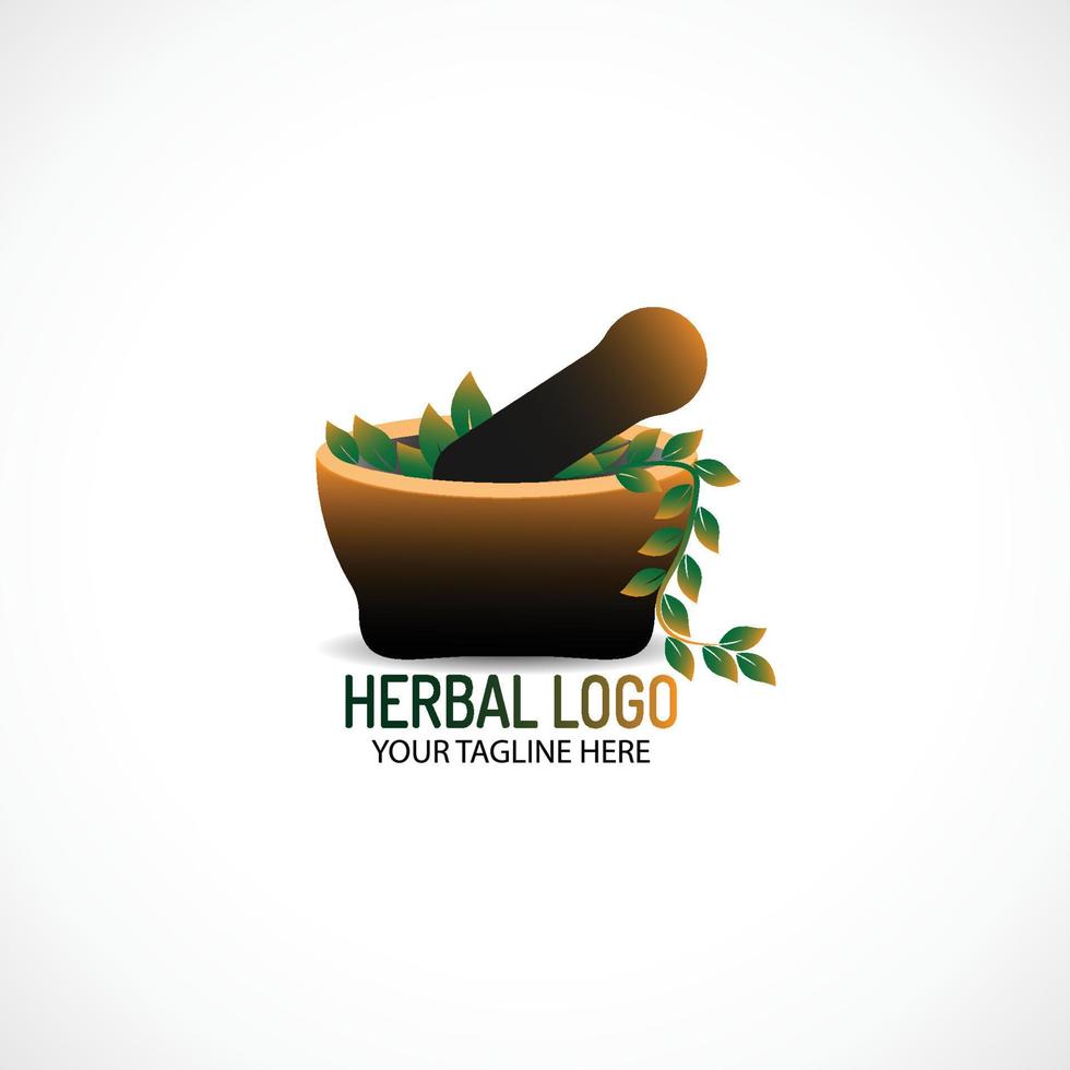 Herbal logo template design vector