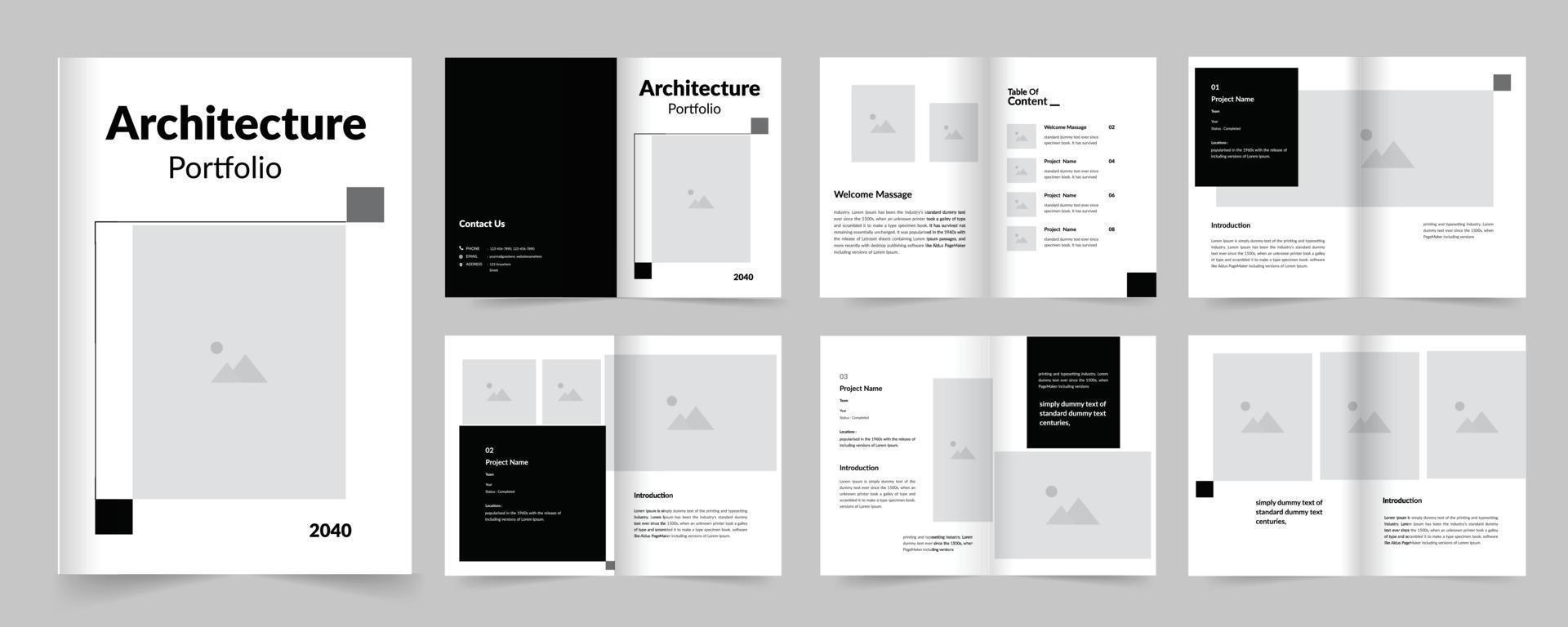architecture portfolio real estate portfolio, clean and professional portfolio design vector