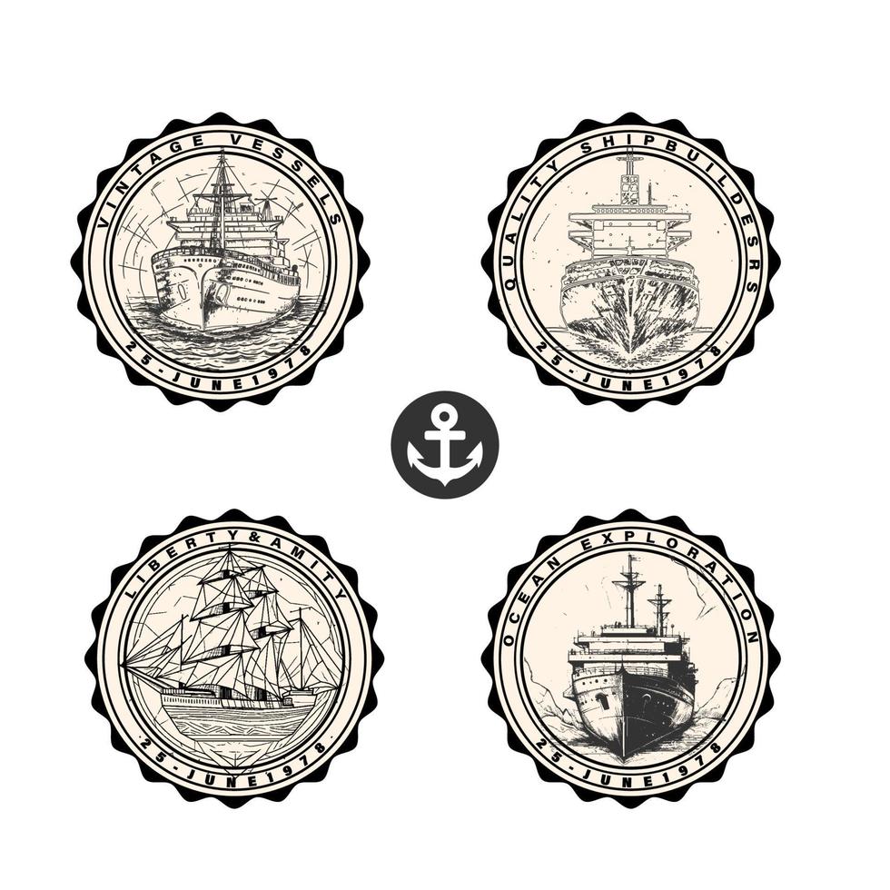 Compass tattoo templates set. Monochrome design marine elements with sea waves, whale, mountain landscape and text. Adventure, travel, navigation concept. vector