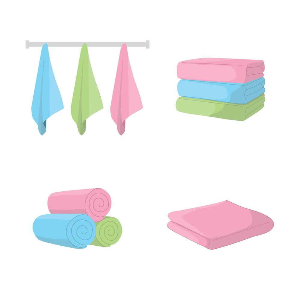Batch cartoon towels set vector