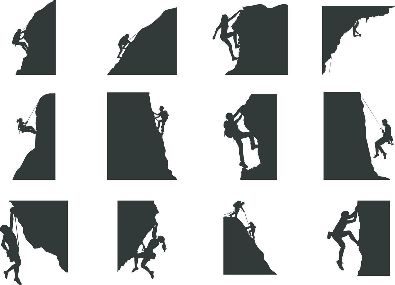 Mountain Climbing Silhouette, Mountain Climbing Vector