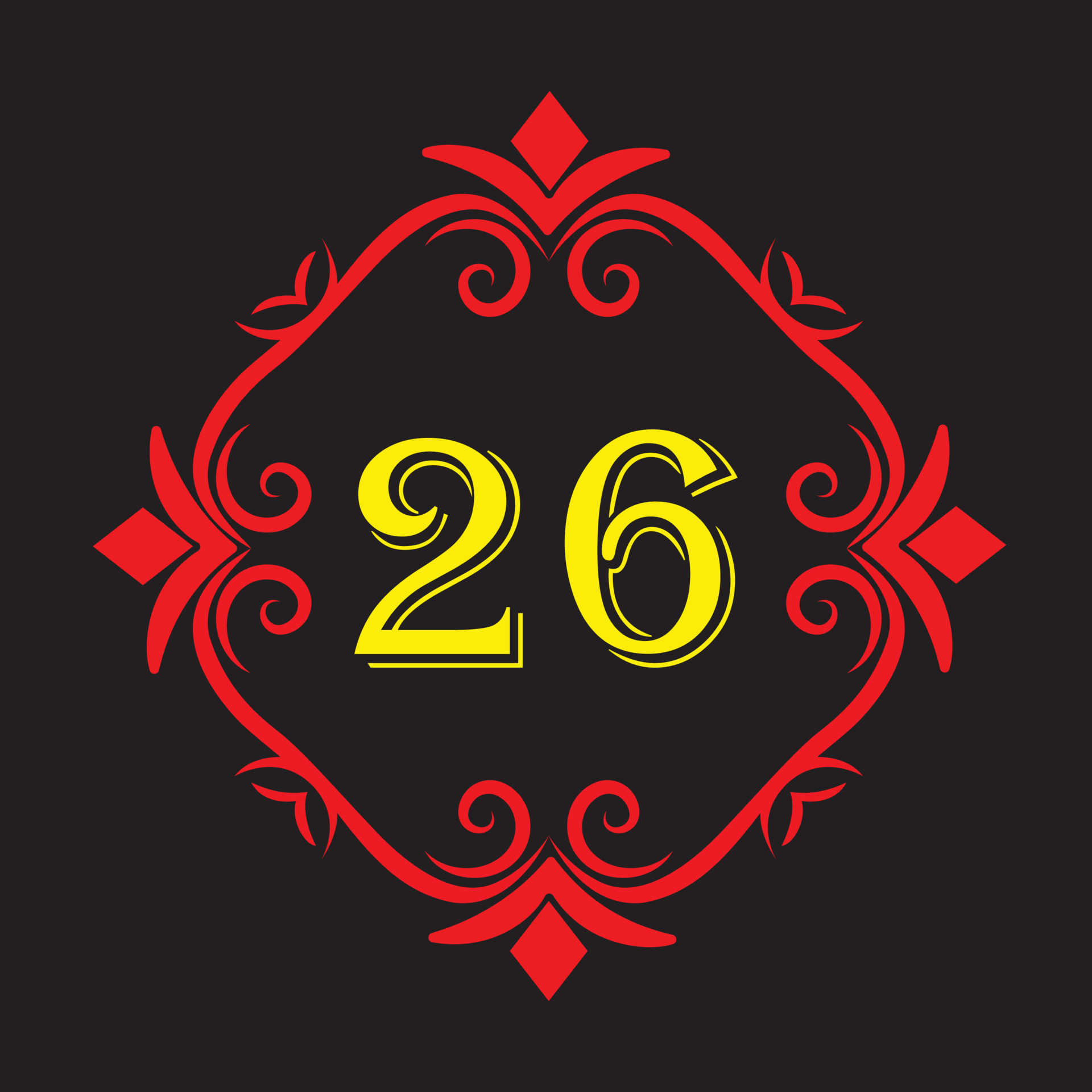 vector 26 number design 22182018 Vector Art at Vecteezy