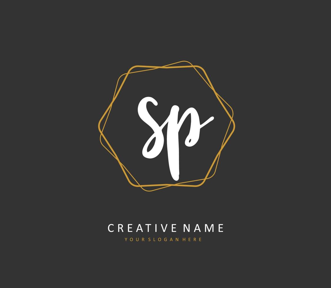 SP Initial letter handwriting and  signature logo. A concept handwriting initial logo with template element. vector