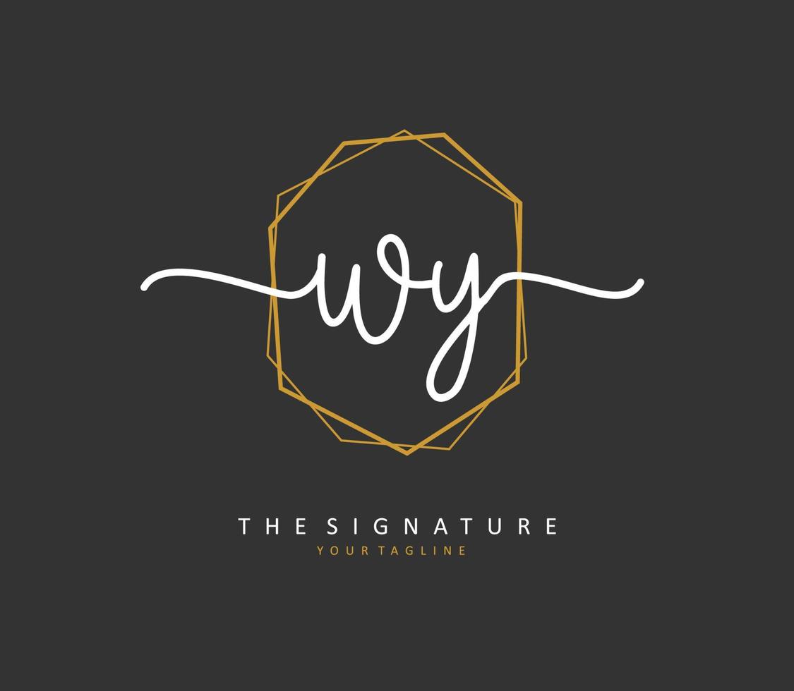 WY Initial letter handwriting and  signature logo. A concept handwriting initial logo with template element. vector