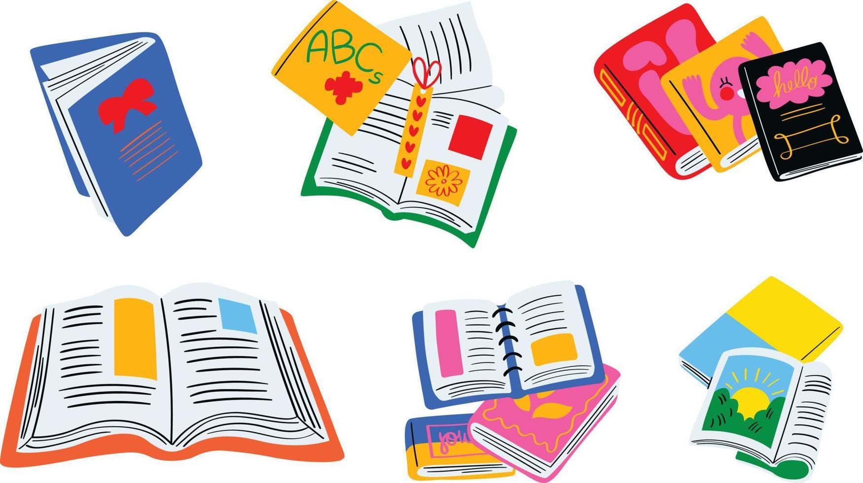 Books icons set. Cartoon illustration of book vector icons for web design