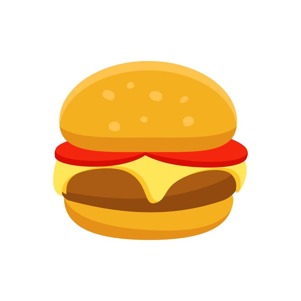 Cheese Burger Cartoon Icon Isolated Vector Illustration