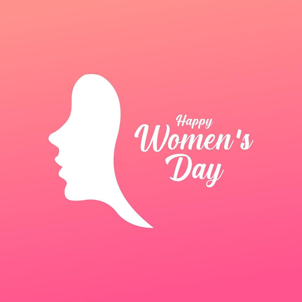 Happy Women's Day Banner Pink Vector Illustration