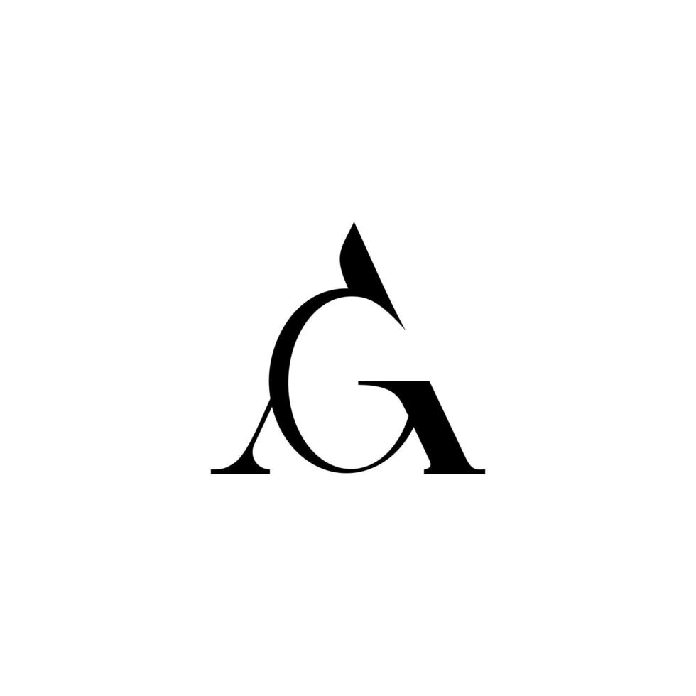AG ag letter design logo logotype icon concept with serif font and classic elegant style look vector illustration.