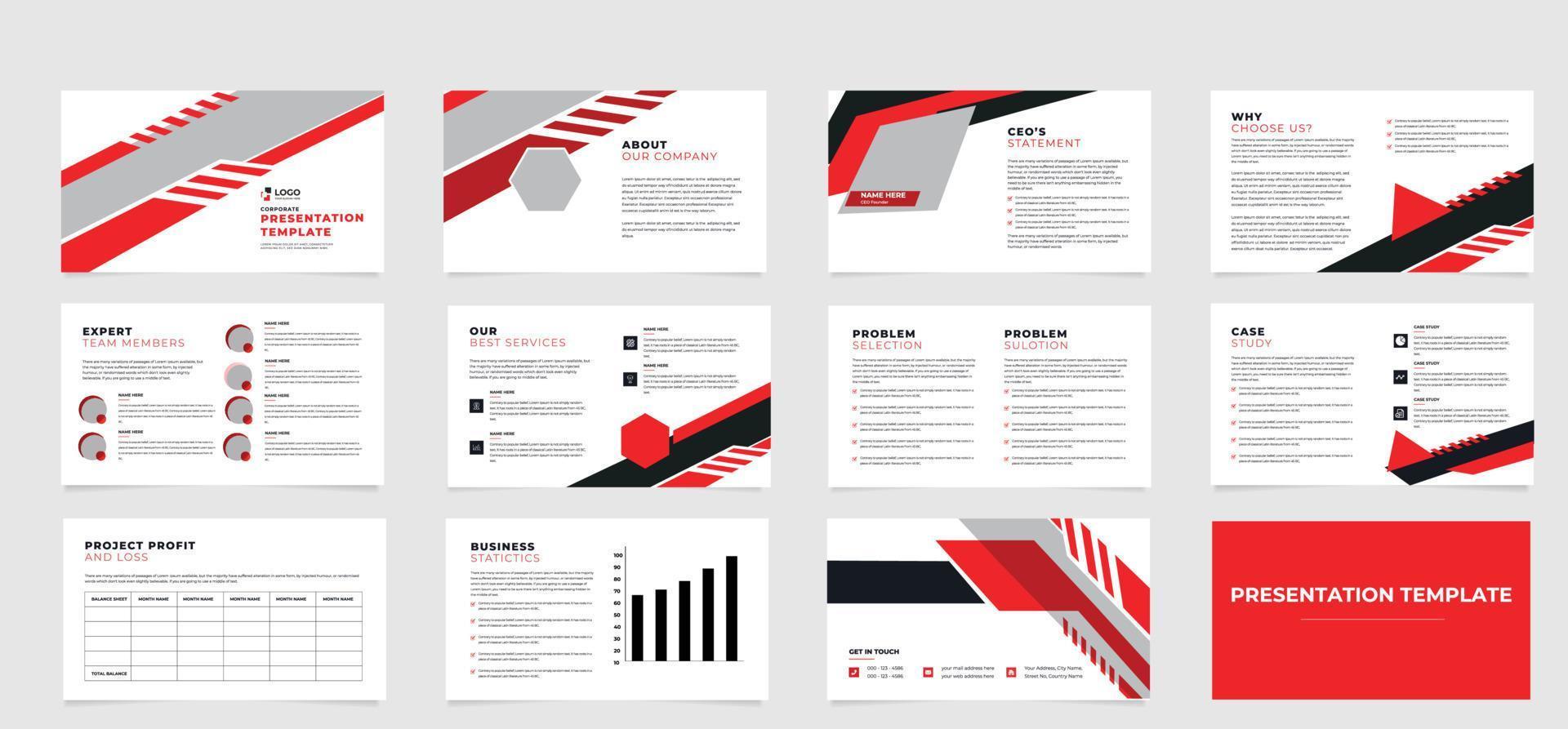 Business presentation slides templates from infographic elements. Can be used for presentation, flyer and leaflet, brochure, corporate report, marketing, advertising vector