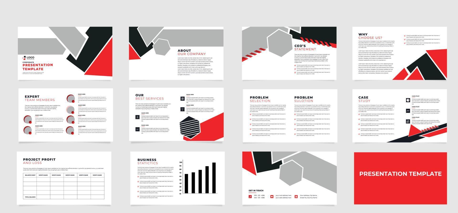 Business presentation powerpoint templates set. Use for presentation background, keynote template, brochure design, website slider, landing page, annual report vector