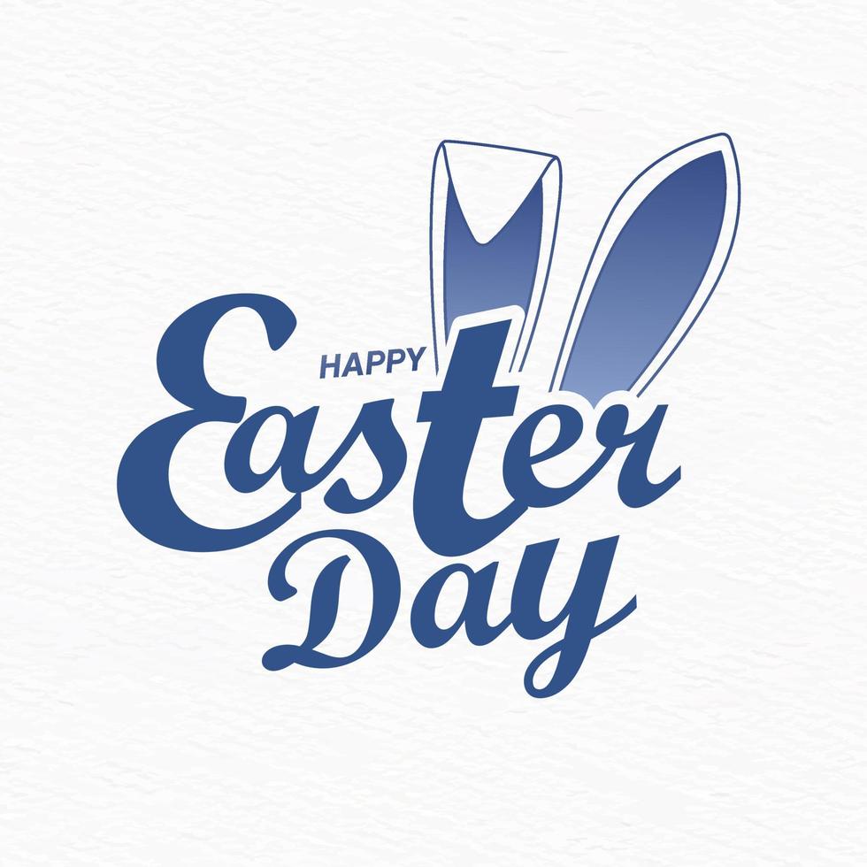 Easter day Poster banner with Happy Easrter Day Typography Logo mnemonic With bunny ears vector